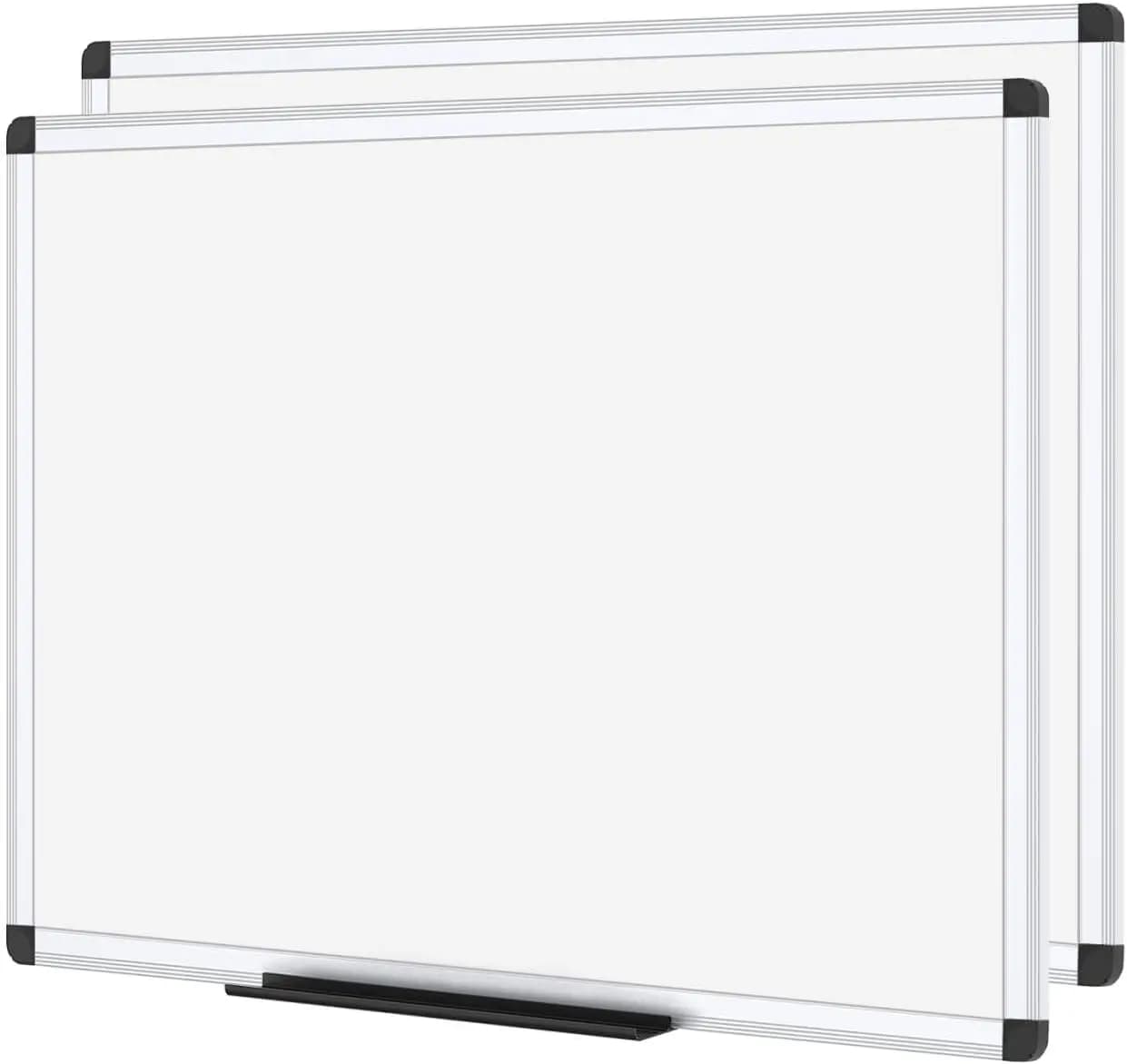 Lavagna Magnetica Cancellabile a Secco, 36x24 Pollici, Confezione da 2 con Cornice Argento