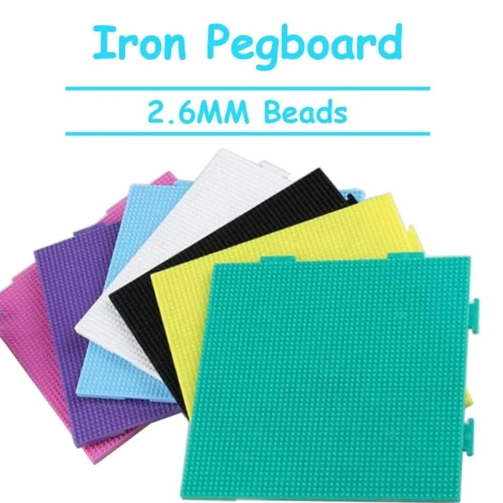 Square Fuse Beads Pegboards Handmade Crafts Decor DIY Make Puzzle Heat Resistant Round Template Heat Resistant