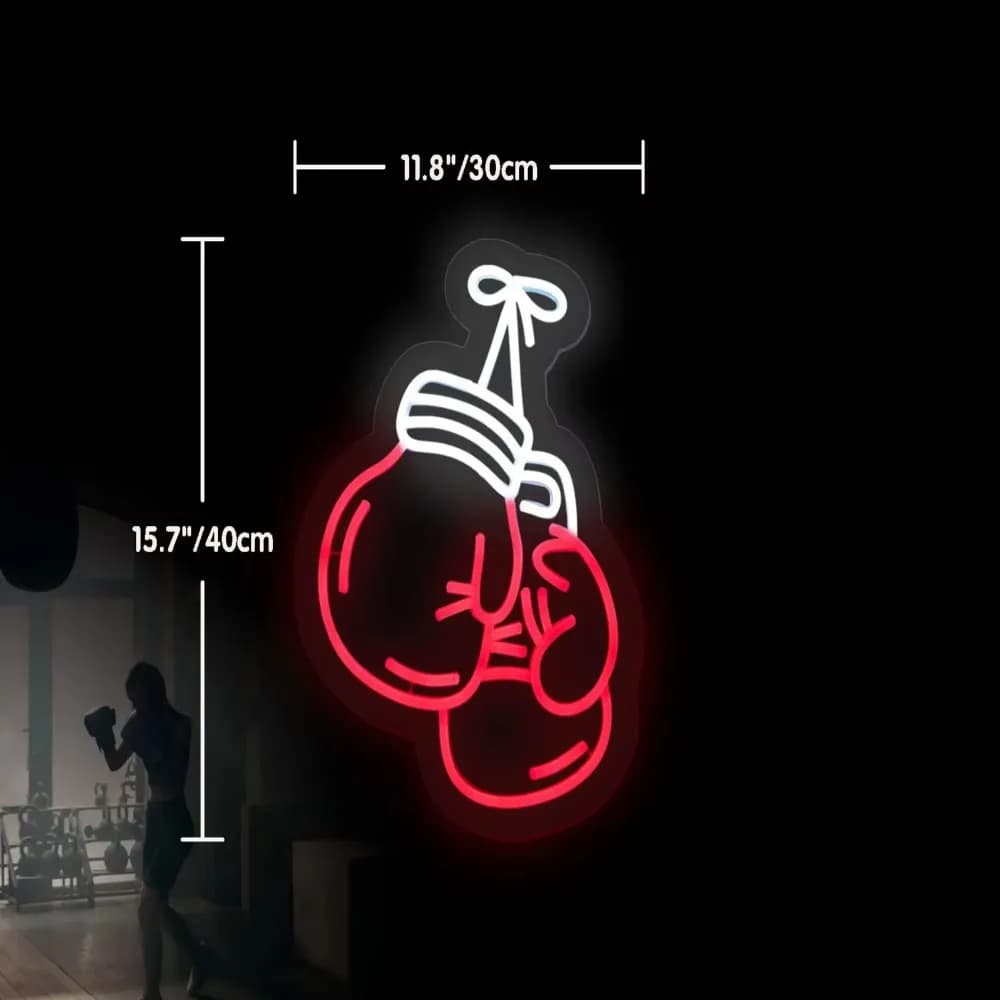 Boxing Glove Skull LED Neon Sign USB Dimmable Neon Light Wall Art for Gym MMA Fitness Training Room Sport Bar Decor Men Gifts