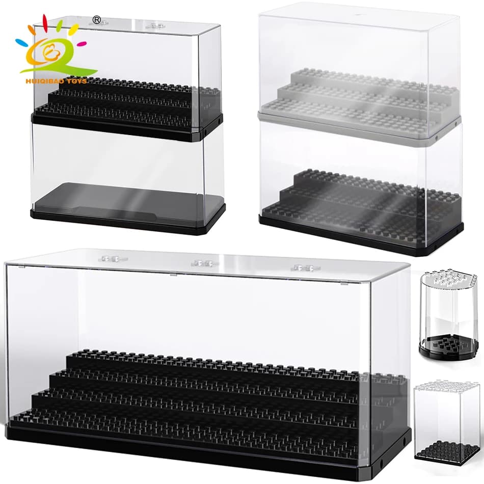 HUIQIBAO Dust Figures Vetrina Box Vetrina for Model Collection Building Blocks Display Box Brick Toy Children Adults
