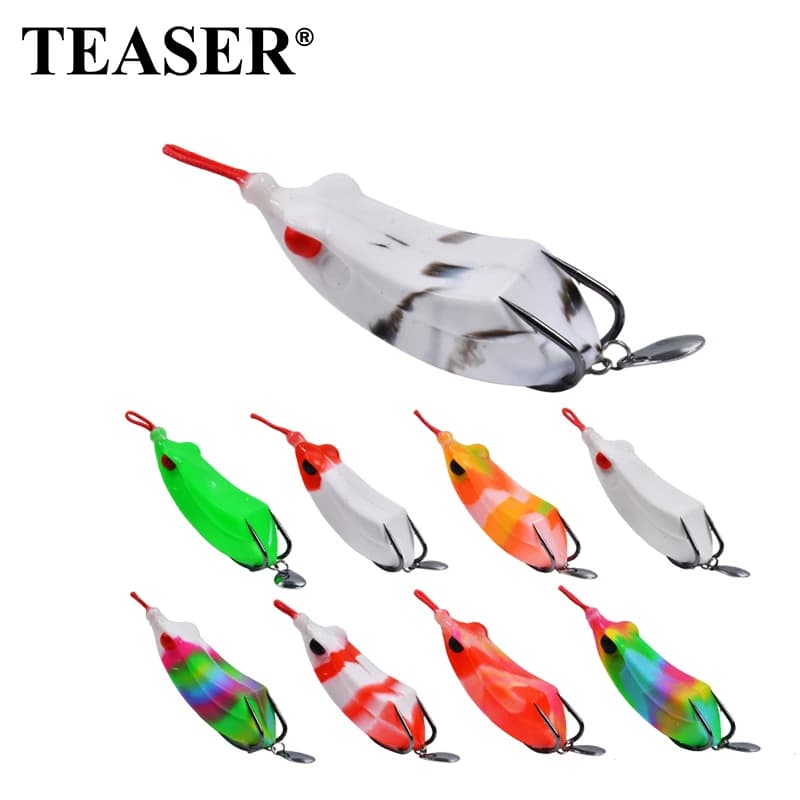 TEASER 18g Rane in silicone morbido Richiamo di pesca Topwater Esca artificiale per rana morbida con gancio