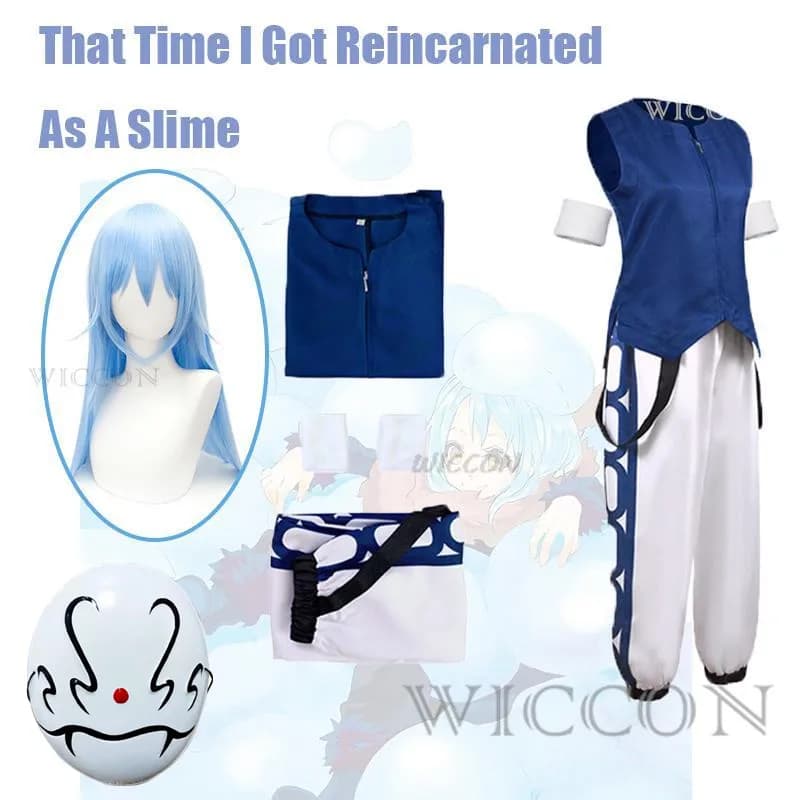 Rimuru Tempest That Time I Got Reincarnated As A Slime Season 2 Cosplay Costume parrucca Anime Blue Shirt Pants Uniform Hair Props