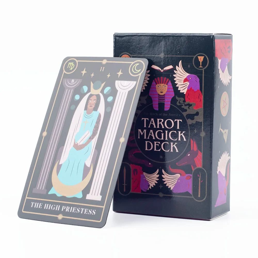 Mazzo di tarocchi Magick con guida 10,3x6,1 cm Carte Oracle da tavolo per feste per divinazione e gioco da tavolo per oggetti spirituali