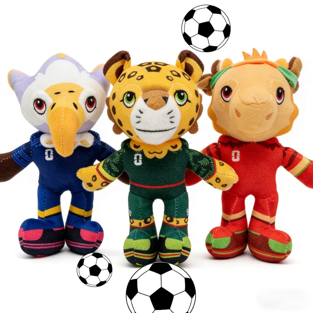 Peluche Mascotte Ufficiale di Calcio, Souvenir Morbido da Collezione, Regalo Ideale per gli Amanti del Calcio, Compleanni e Festività
