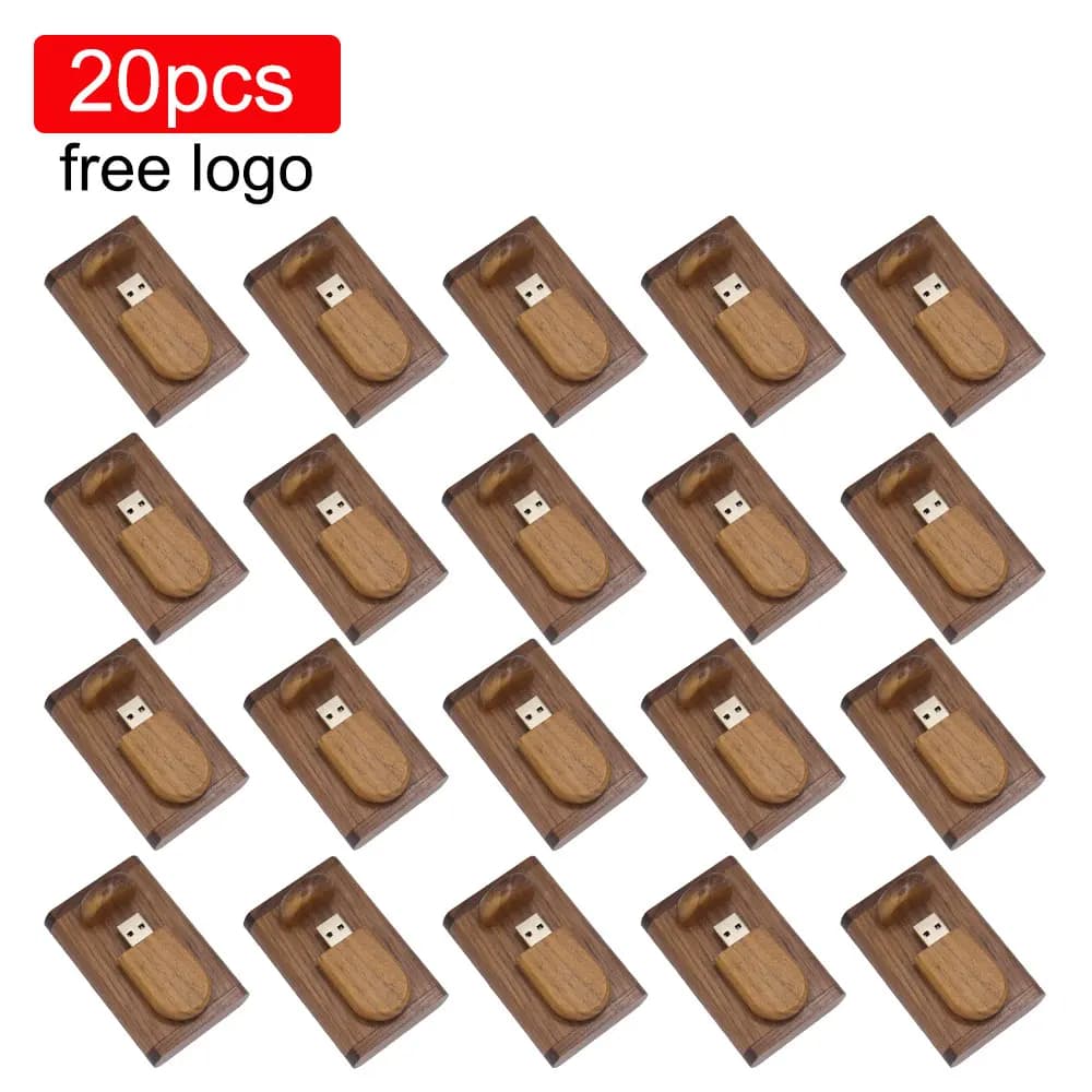 20 Pezzi/Lotto Chiavetta USB 2.0 in Legno 4GB Alta Velocità Pen Drive 64GB 32GB Logo Personalizzabile Regalo Creativo 8GB 16GB Memory Stick U Disk