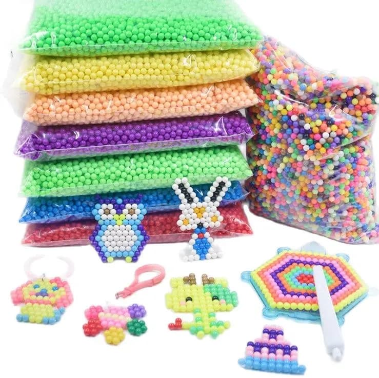Confezione di Ricarica 300 Pezzi/Sacchetto, 36 Colori, Perline d'Acqua da 5mm, Perline Magiche Spray Fuse, Accessori Educativi per Puzzle 3D, Giocattoli per Bambini