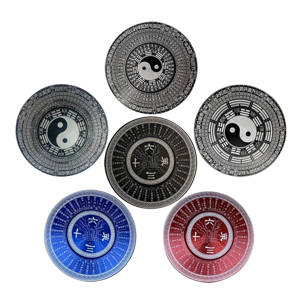 60mm 36 strategie Taiji Bagua Bussola Fidget Spinner Rotondo in metallo Mano Spinner Giocattoli Fidget per adulti Ufficio Antistress Giocattolo ADHD