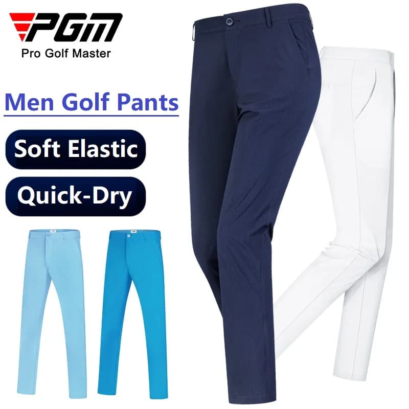 Pantaloni da golf a vita media PGM XXXL Pantaloni da uomo estivi traspiranti ad alta elasticità Pantaloni sportivi da uomo ad asciugatura rapida Abbigliamento da golf dritto
