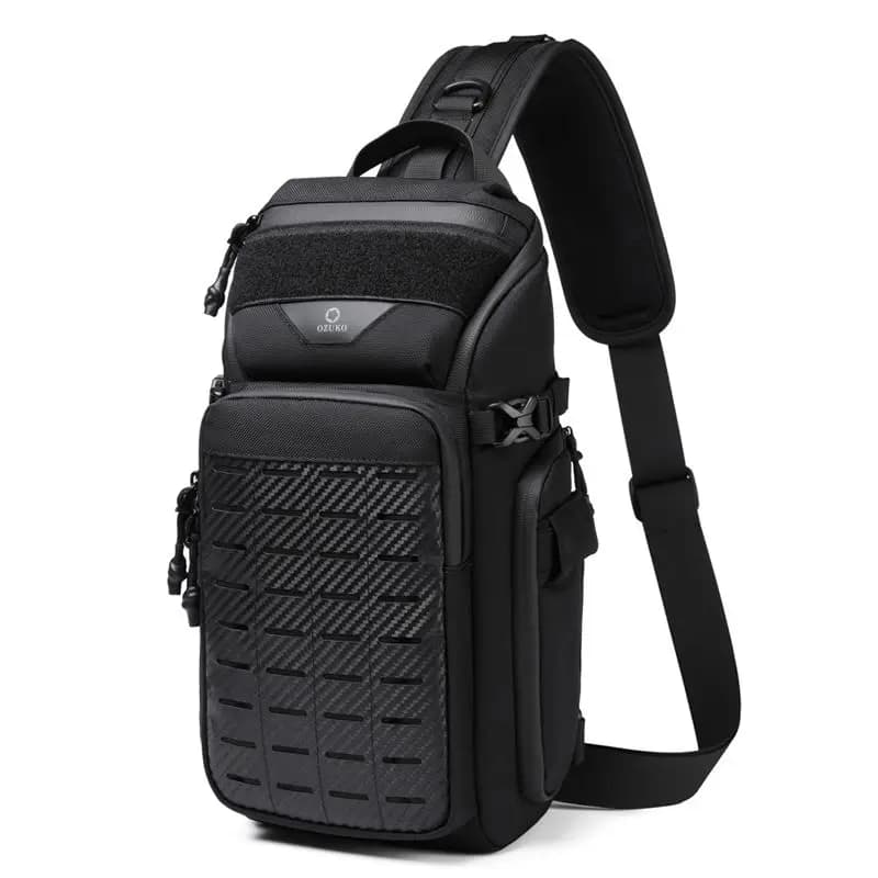 OZUKO Multifunctional Men's Shoulder Bag Tactical Travel Shoulder Bag for Outdoors Waterproof Large Capacity Sports Bag
