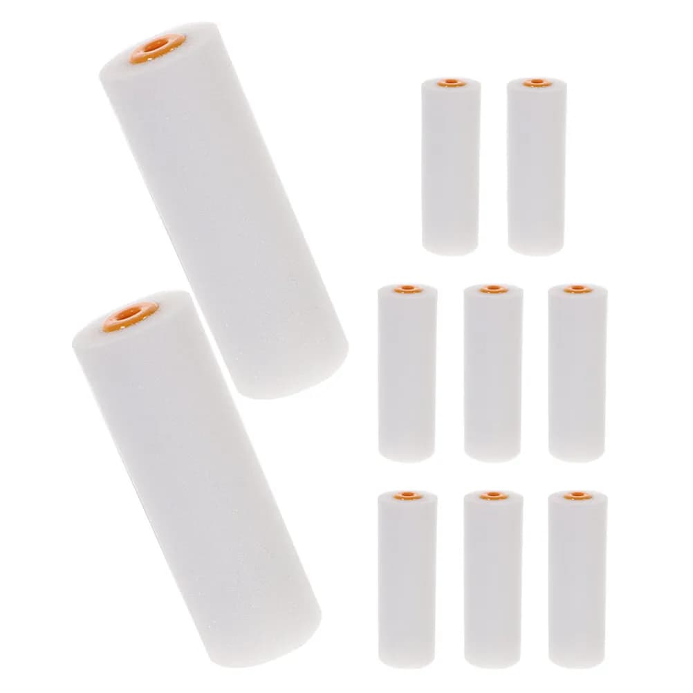 Set of 10 Sponge Rollers for Painting, 4 Inches, High Density, Mini Spare Parts for Walls