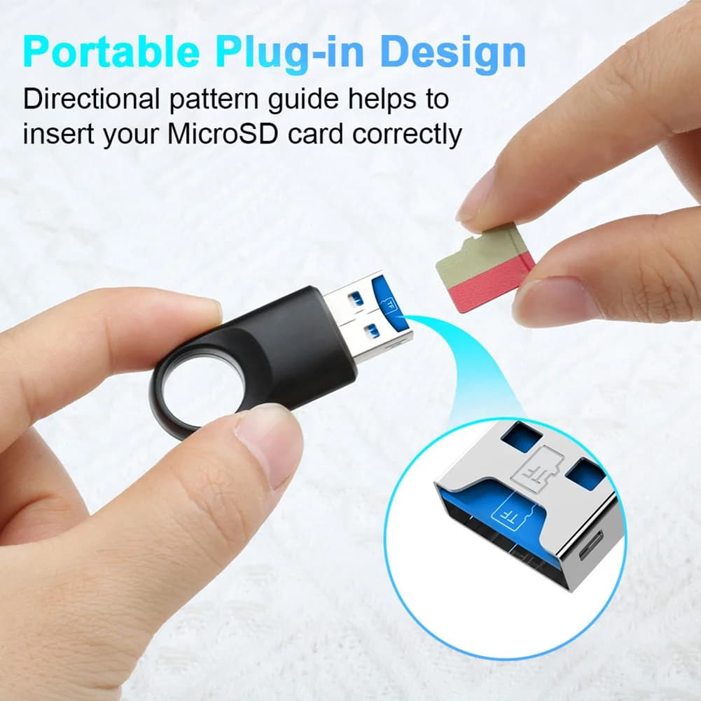 Lettore di schede di memoria USB 3.0 Adattatore per lettore di schede di memoria USB 3.0 ad alta velocità per PC portatile TF SD
