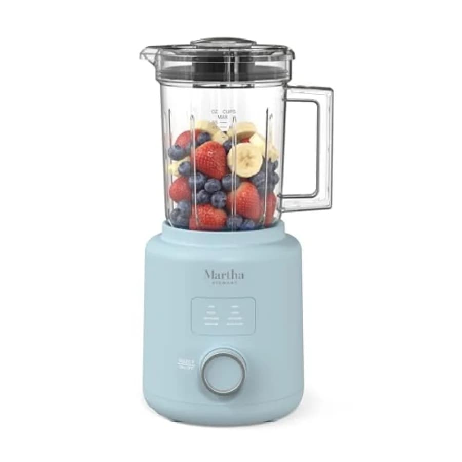 Frullatore da banco da 50oz per frullati, margarita e ghiaccio tritato, caraffa senza BPA, blu cielo, 3 velocità, 5 preimpostazioni, autopulizia, lavabile in lavastoviglie