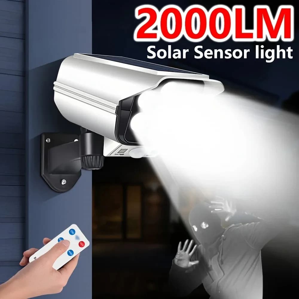 Outdoor Motion Sensor Solar Lights 2000 lumen 77LED Solar Motion Sensor LED Light Outdoor Camera Wireless Security Projectors