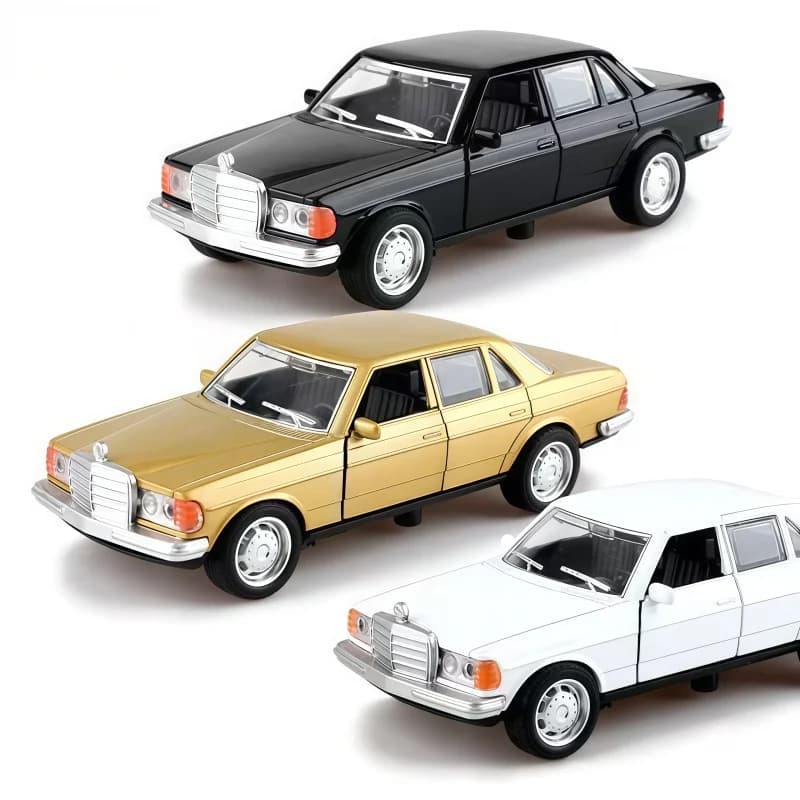 1:36 Scale Retro Classic Car Alloy Car Model Set, 3 Colors Alloy Die-Casting Small Car, Can Open the Door, Return Function, Desk