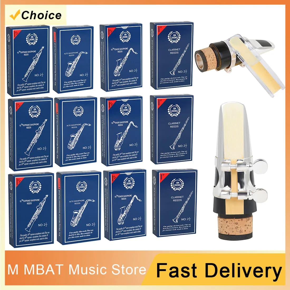 10/20Set 2.5 Soprano/Alto/Tenor/Clarinet B Flat Saxophone Reeds Clarinet Reed Woodwind Profession Musical Instrument Accessory