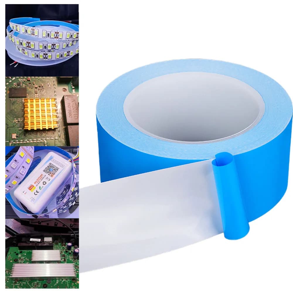 Nastro di trasferimento Nastro adesivo conduttivo termico biadesivo per chip PCB Striscia LED Dissipatore di calore 10 metri/rotolo Larghezza opzionale