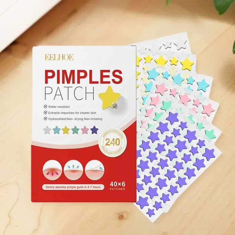 240 pezzi Nuovo cerotto per brufoli cerotti per acne cuore/stella/fiore/forma rotonda cerotti per punti per acne idrata per coprire le zette e le imperfezioni