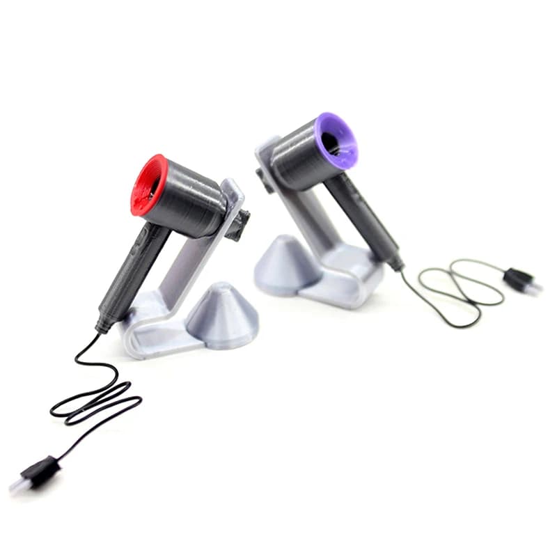 Unique model of miniature hair dryer for doll houses; Set of decorations for scenes of appliances