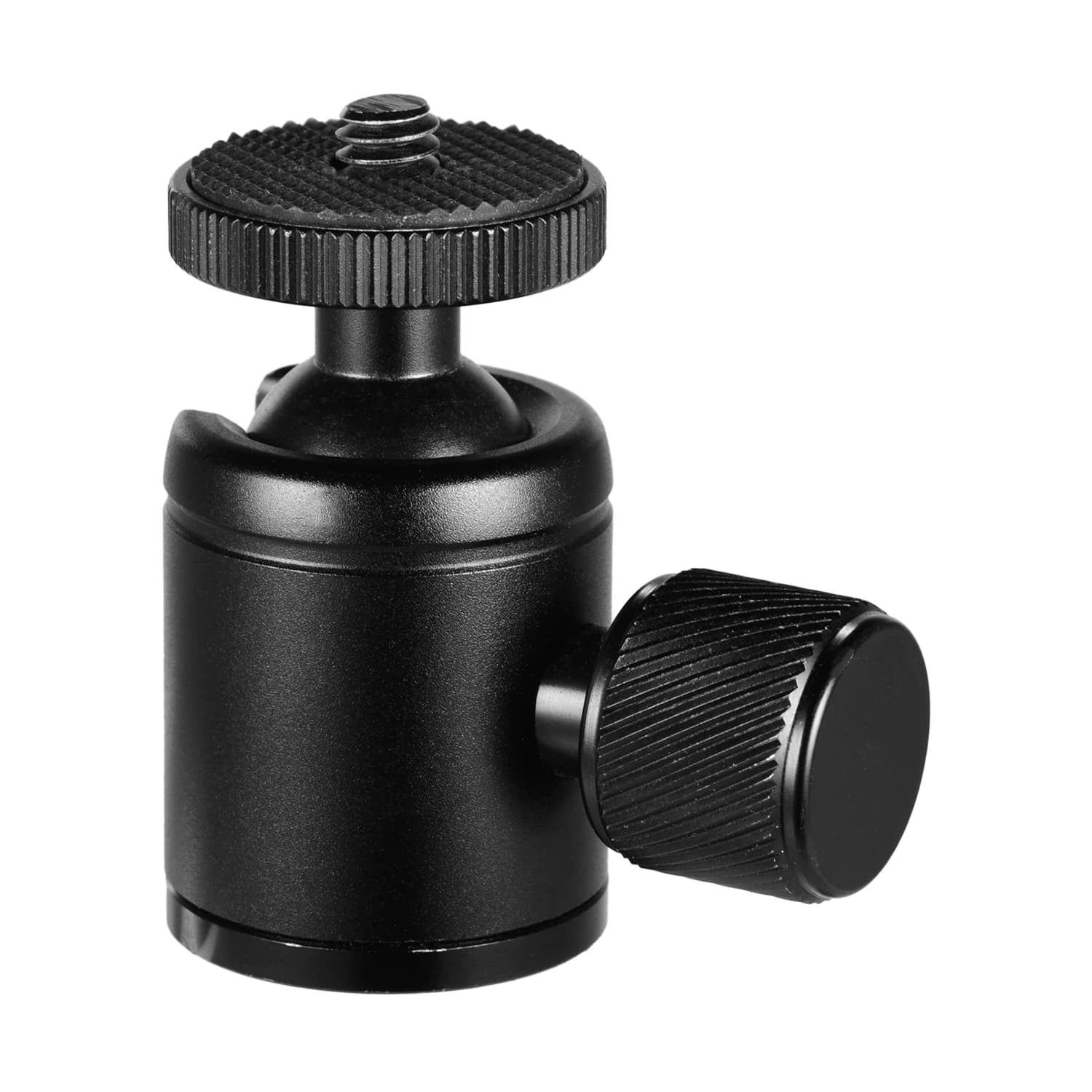 Mini testa a sfera adattatore per testa treppiede in metallo con vite da 1/4 di pollice e foro per vite da 3/8 di pollice per treppiede con luce a LED per fotocamera del telefono cellulare
