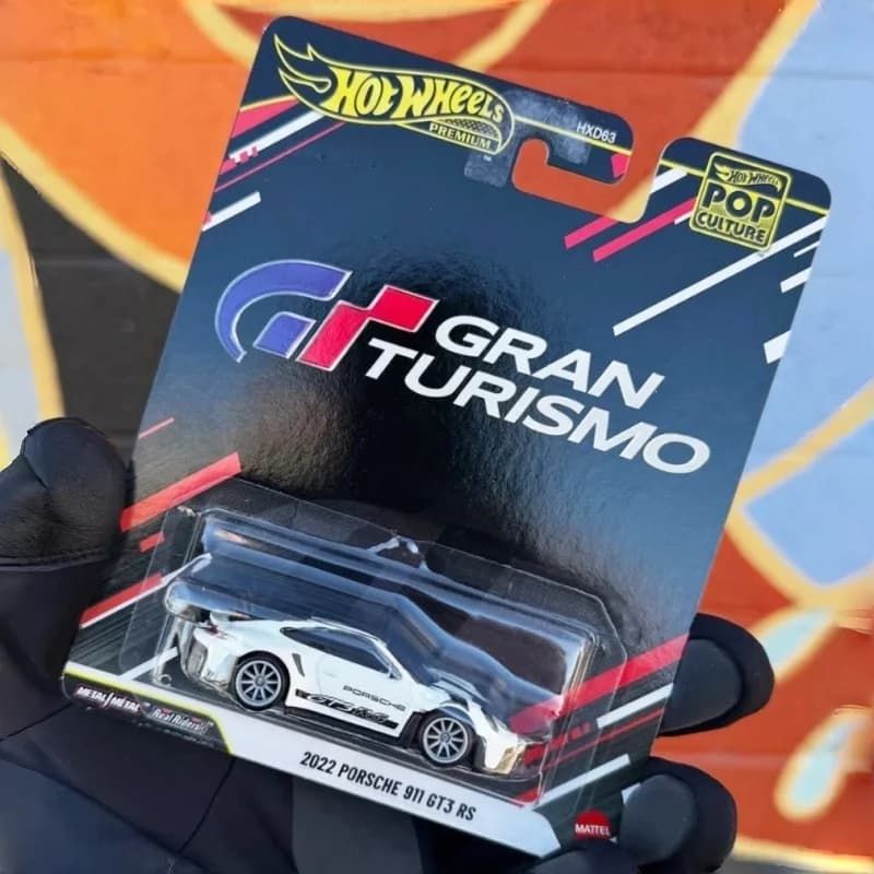 Modello di auto in lega Hot Wheels Porsche911GT3 RS Ritorno al futuro Corvette Hxd63 - Veicolo cultura pop per regalo di compleanno in magazzino