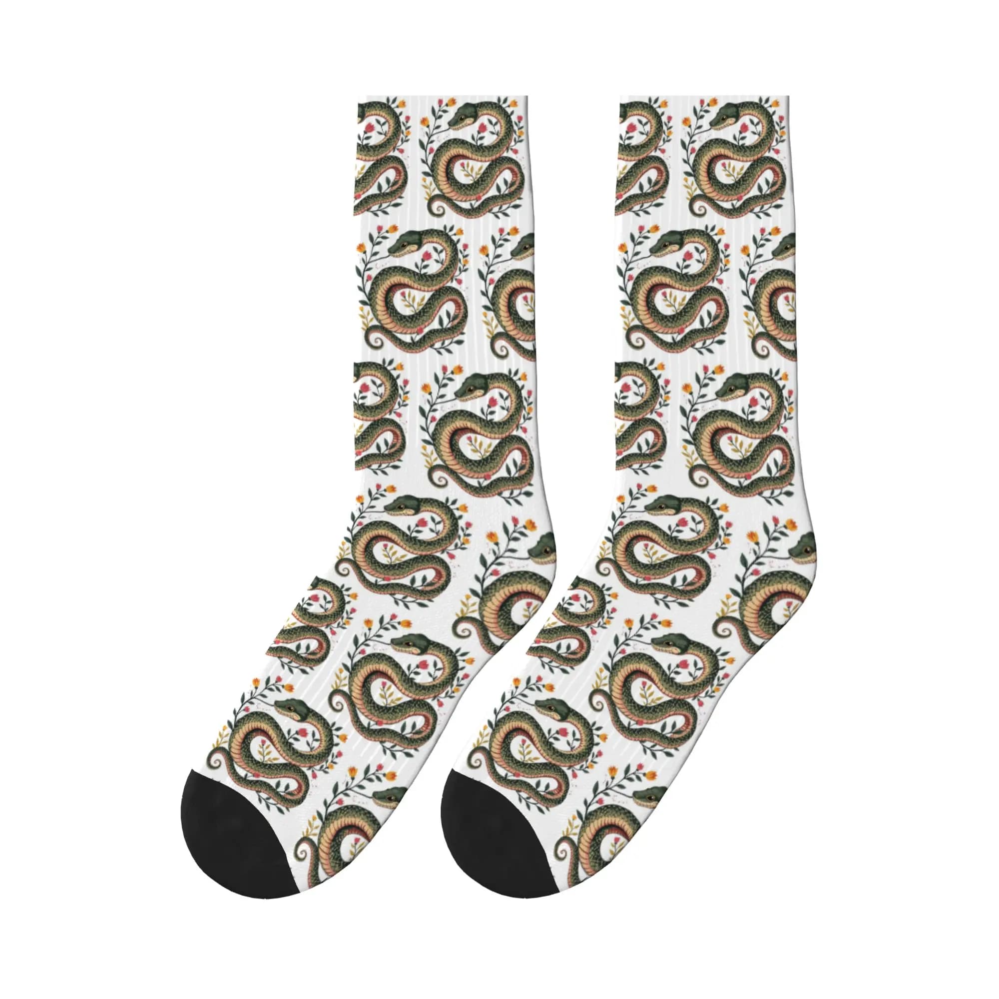 Sports socks inspired by nature Botanical Serpent, high quality socks for all seasons, long socks for men and women, birthday gift