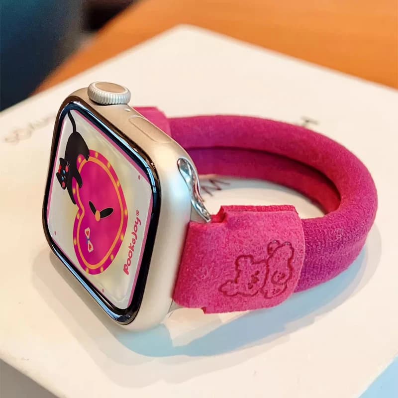 Cute dog strap for Apple Watch 49mm 46mm 45mm 40mm 42 38mm 41 strap for girl with elastic ring for iWatch Ultra 10 9 8 7 SE 6 5 4