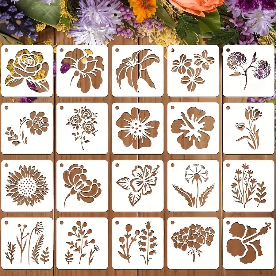 Classic Flower Craft DIY Stencils Full Set Layering Painting Templates for Scrapbook Embossing Coloring Home Wall Art Decoration