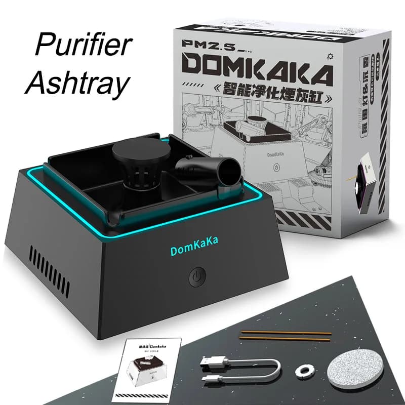 Mini purificatore d'aria Purificatore d'aria da tavolo per uso domestico Sigarette Fumo Gas Filtrazione cenere Posacenere con purificazione dell'aria agli ioni negativi
