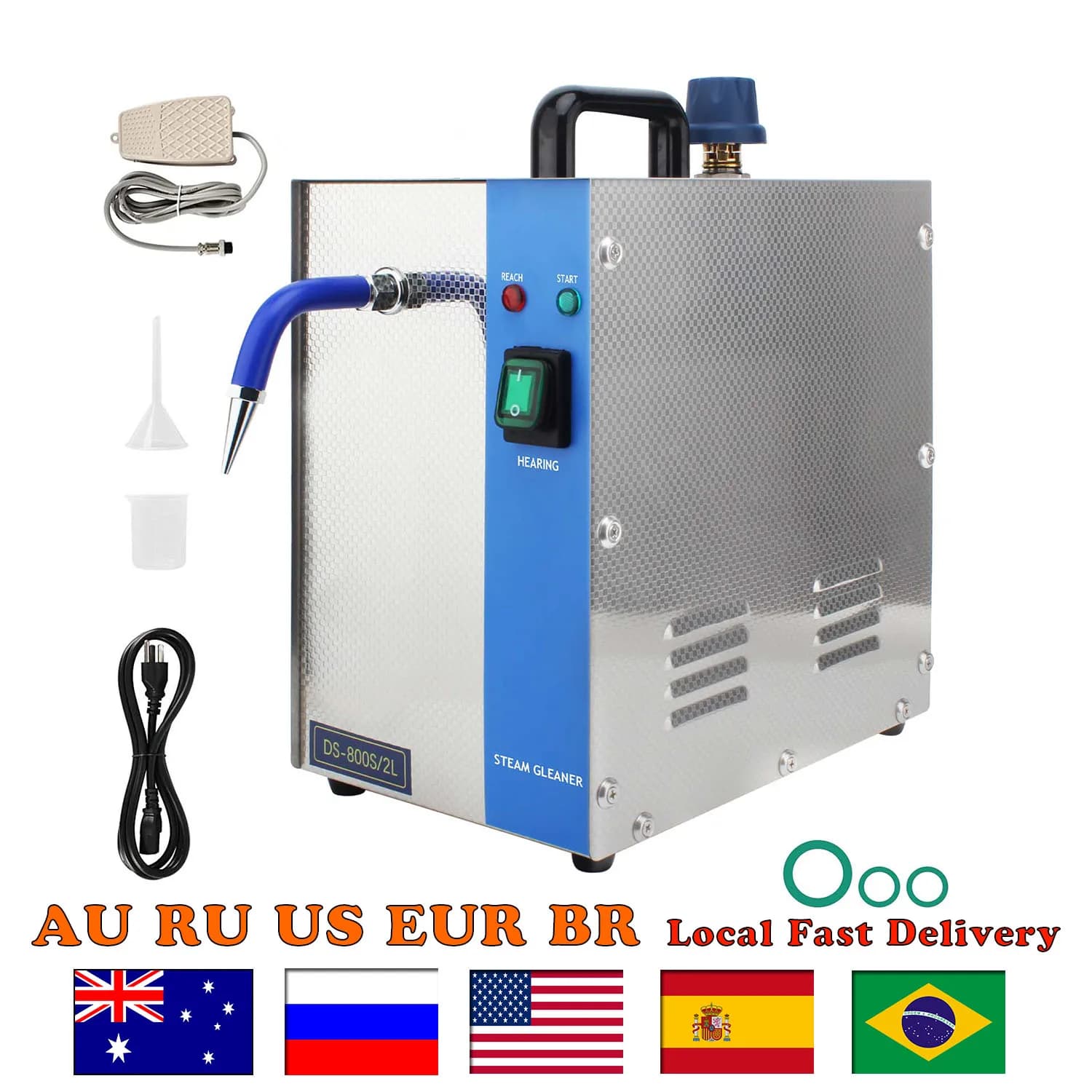 Pulitore a vapore per gioielli da 1300 W – Macchina per la pulizia in acciaio inossidabile da 2 litri per oro, argento e pietre preziose, ideale per oreficeria