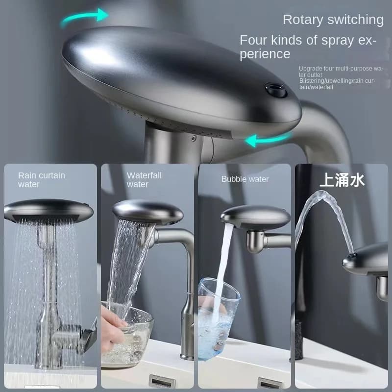Rubinetto da cucina spazzolato Ugello estraibile flessibile Lavello da cucina Miscelatore Spruzzatore a flusso Testa da ponte Rubinetti acqua calda fredda nera
