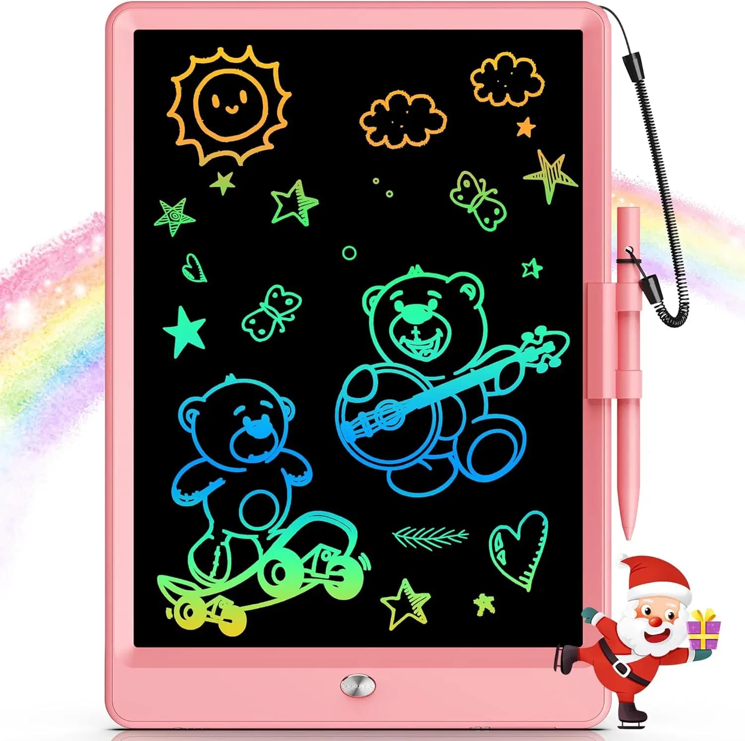 Tablet LCD da 10 Pollici per Bambini dai 3-8 Anni - Lavagna Educativa per Disegnare, Regalo in Rosa