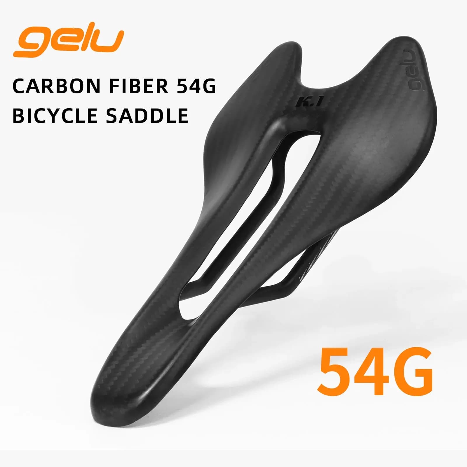 Gelu Sella da strada in fibra di carbonio ultraleggera 54g dal design ergonomico 6*6 cuscino del sedile per bici cavo a doppia pista parti di biciclette
