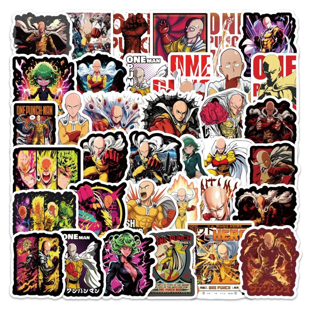 54 pezzi di cartone animato One Punch Man adesivo anime decorazione fai da te impermeabile skateboard notebook giocattolo graffiti