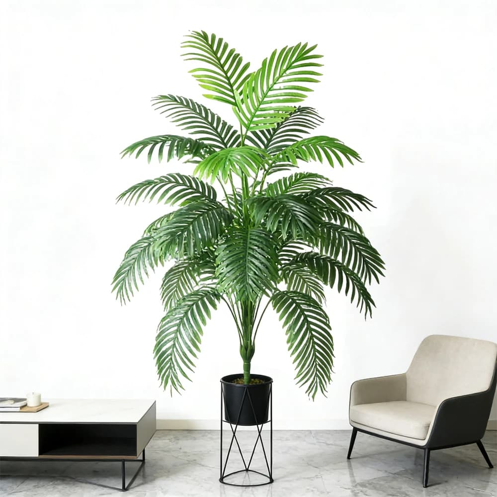 Palma tropicale artificiale grande 90-120 cm, pianta di palma finta, foglia di monstera in plastica, albero di cycas finto per decorazioni casa, giardino, matrimoni