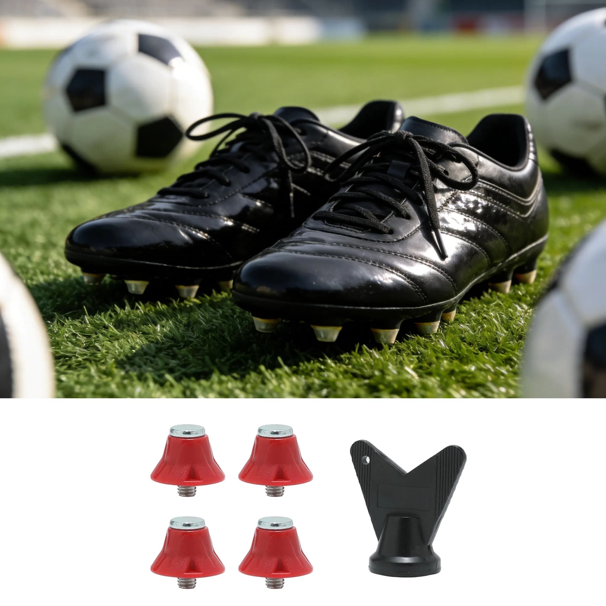 12 Pezzi Tacchetti per Scarpe da Calcio 13mm in Plastica Antiscivolo con Chiave per Scarpe da Football Americano, Rugby e Trekking