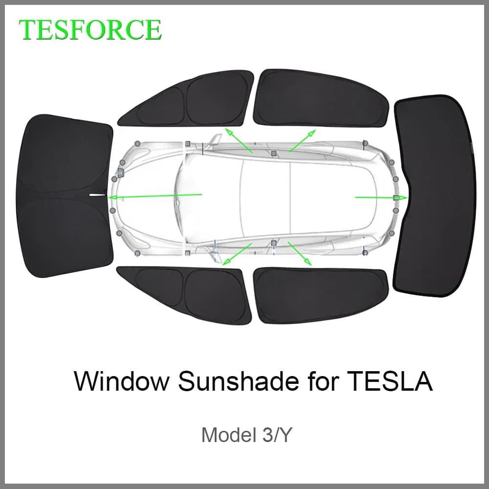 Parasole per la privacy per Tesla Model 3 Y Parasole per finestrino laterale per auto su misura Ombreggiatura cieca per accessori per il riposo in campeggio