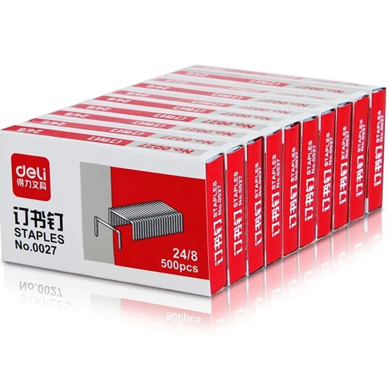 500 pz/scatola Deli 24/8 Graffette Heavy Duty Rilegatura 50 Lenzuola Cucitrice Scuola Forniture Per Ufficio Studente di Cancelleria Strumento di Affari