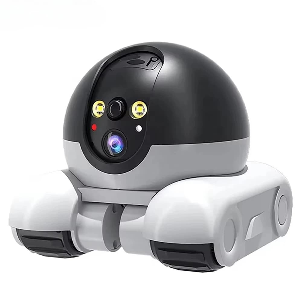 Telecamera robot giocattolo WIFI ad alta definizione 1080P con doppio obiettivo e doppio schermo, monitor automatico per bambini e animali domestici con tracciamento automatico