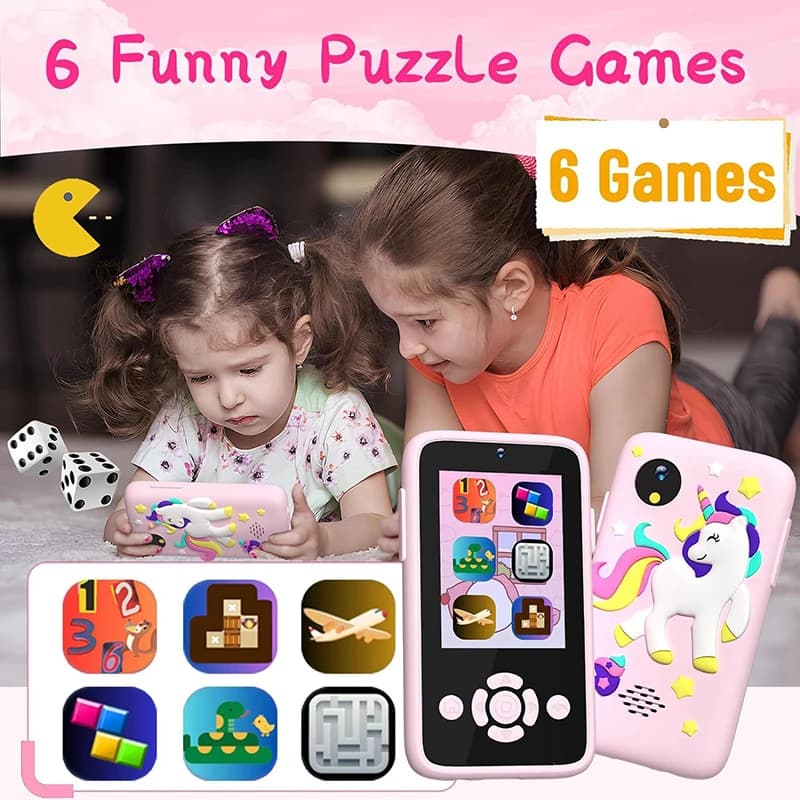 Bambini Smart Phone Fotocamera Giocattolo Puzzle Touchscreen Giocattoli di apprendimento Lettore musicale MP3 Giochi Giocattoli Educazione precoce Interazione Fotocamera Giocattoli