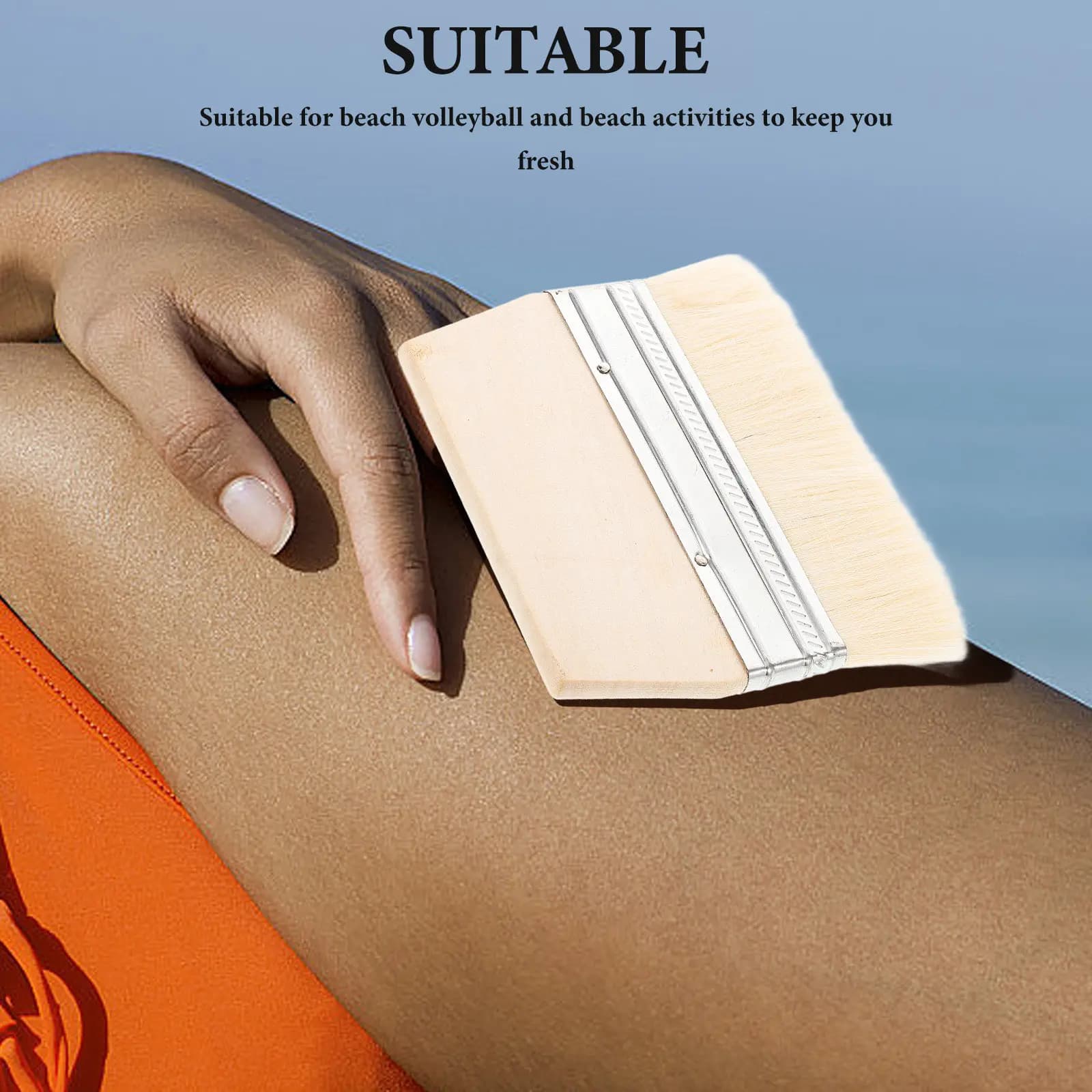 Spazzola per sabbia da spiaggia, morbida, portatile, piccola, strumento per la pulizia di corpo e piedi, rimuovi sabbia, detergente per pallavolo da spiaggia, spazzola per la pulizia