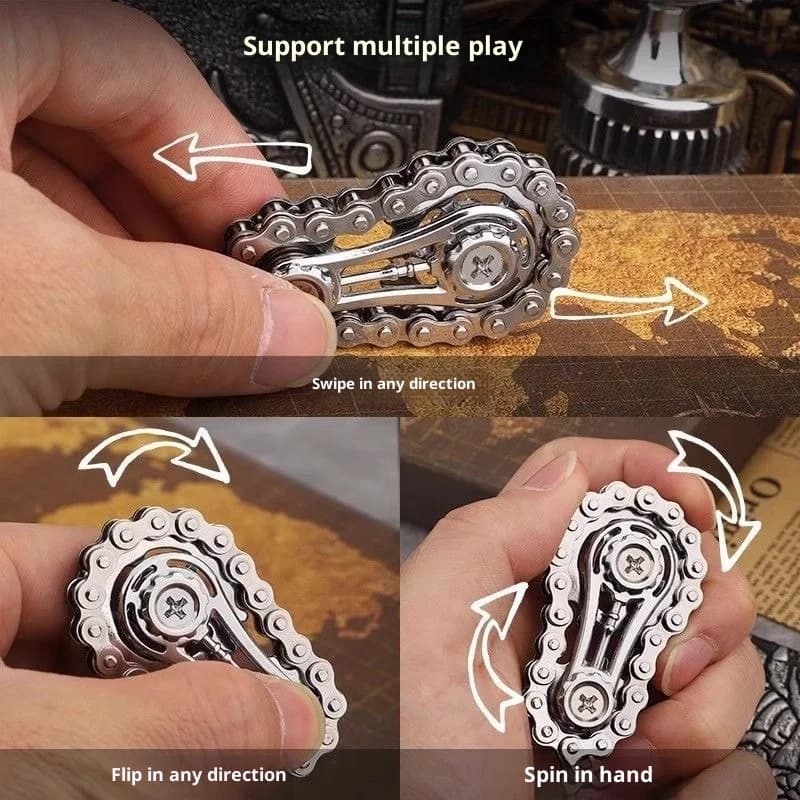Hot Pignoni Volano Punta delle dita Giroscopio Fidget Spinner Antistress Ansia Catene per bici in metallo EDC Spinner Fidget Toy Regalo di Natale per adulti