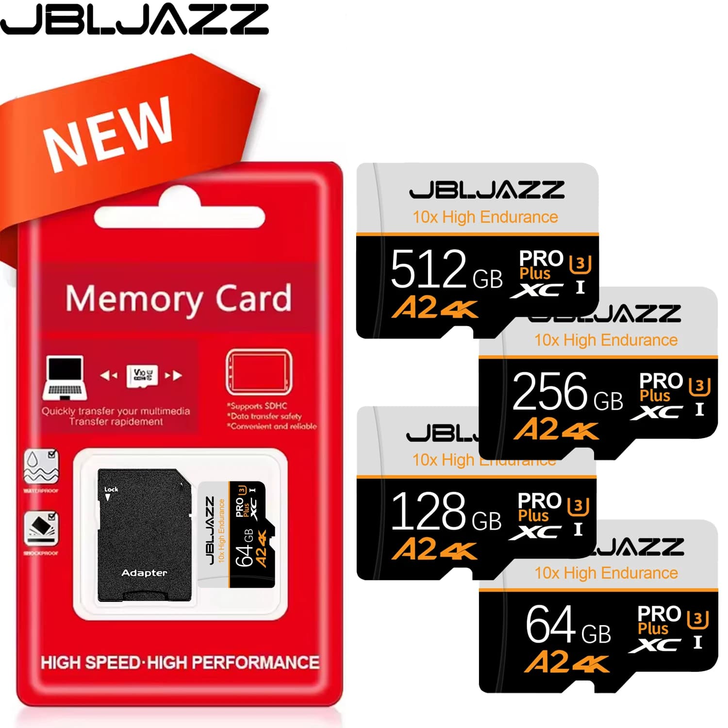 Nuova scheda di memoria da 128GB Classe 10 ad alta velocità, schede TF Flash U3 V30, scheda Micro SD da 512GB 256GB 64GB per telefono Xiaomi, fotocamera, PC