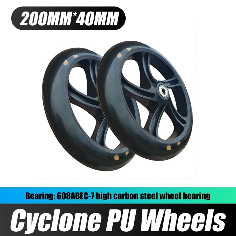 8 pollici 200mm Kick scooter passeggino carrello carrello della spesa PU silenzioso resistente all'usura ruota ad alta velocità doppio cuscinetto a sfera puleggia