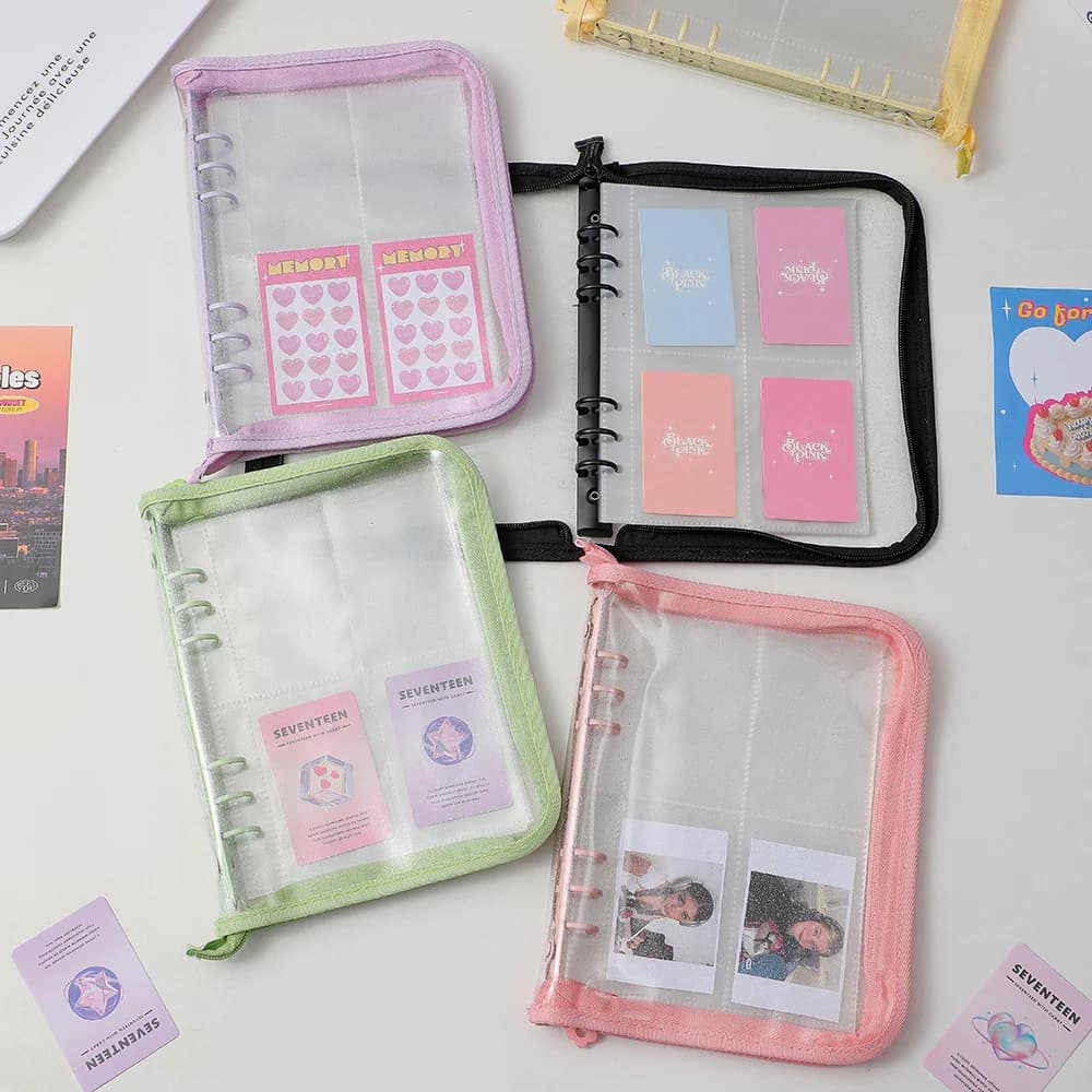 Album con cerniera Raccoglitore A5 10 fogli Kpop Tesserino Raccogli libro Carte fotografiche Organizzatore Notebook con maniche da 10 pezzi Cancelleria scolastica