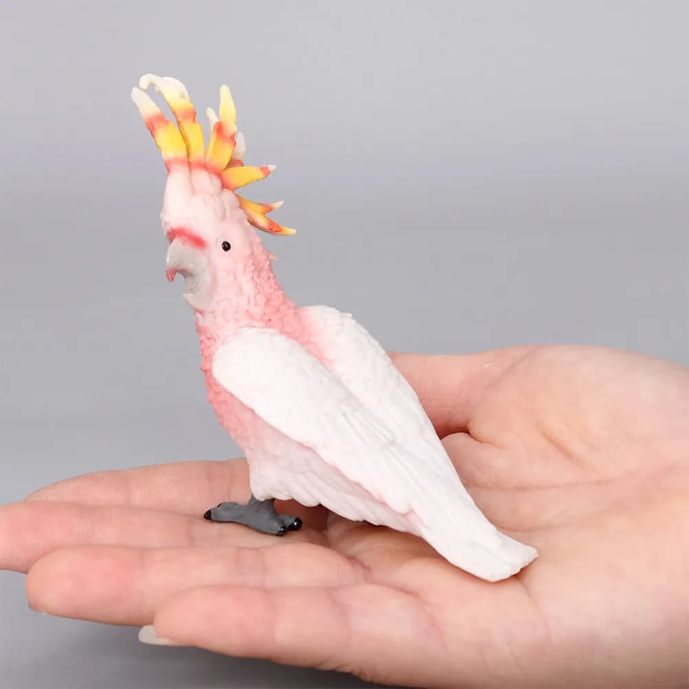Pappagallo Cacatua delle Molucche Simulato, in Plastica, Realistico, Robusto, Decorazione Educativa per la Cameretta dei Bambini