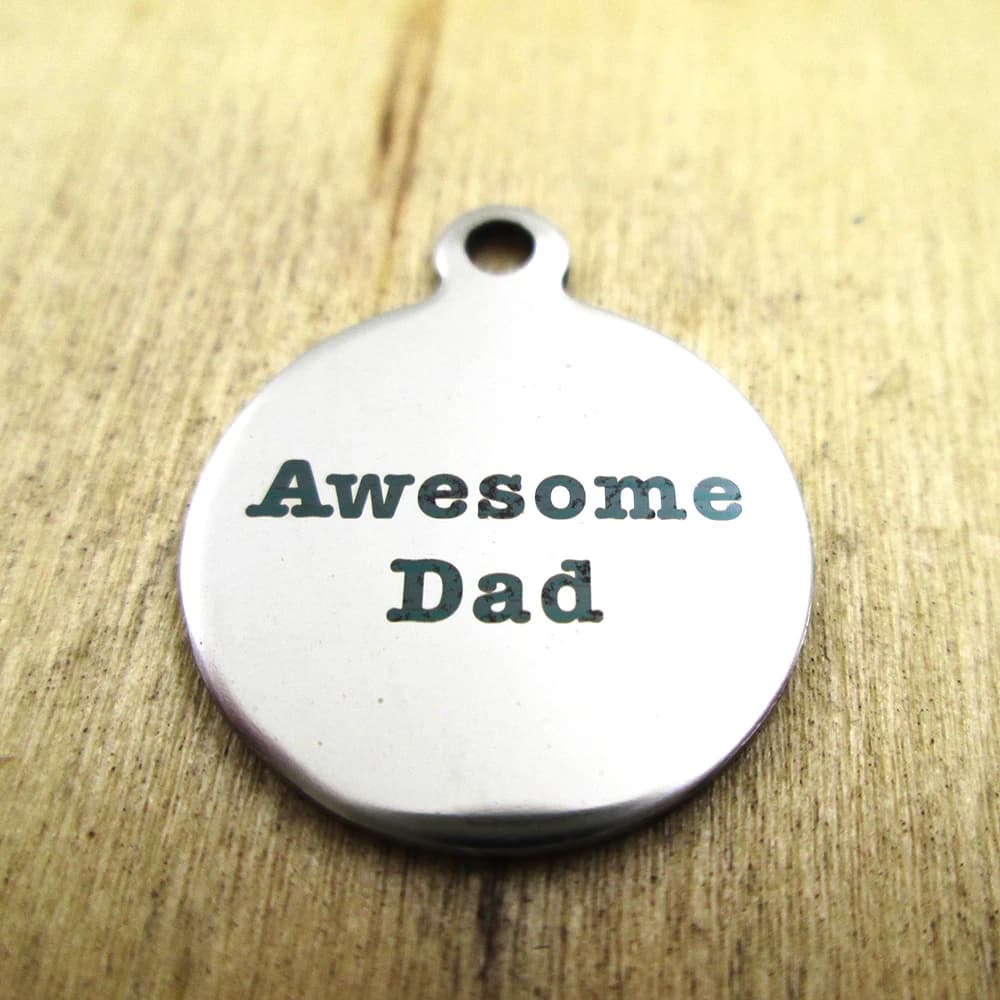20 stainless steel pendants for eye-catching dad - laser engraved - customized - pendants with diy pendants