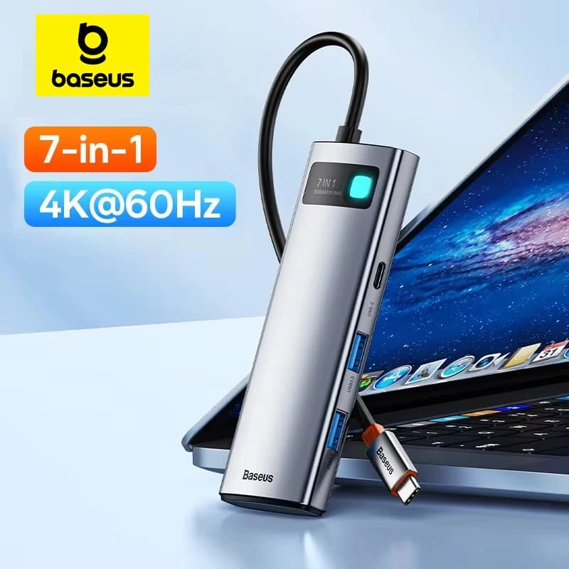 Baseus 7-in-1 Gen 2 HUB USB C 4K @ 60Hz HDMI 3 * USB 3.0 PD 100W porta di tipo C lettore di schede SD/TF per Macbook iPad M2 M1 Steam Deck