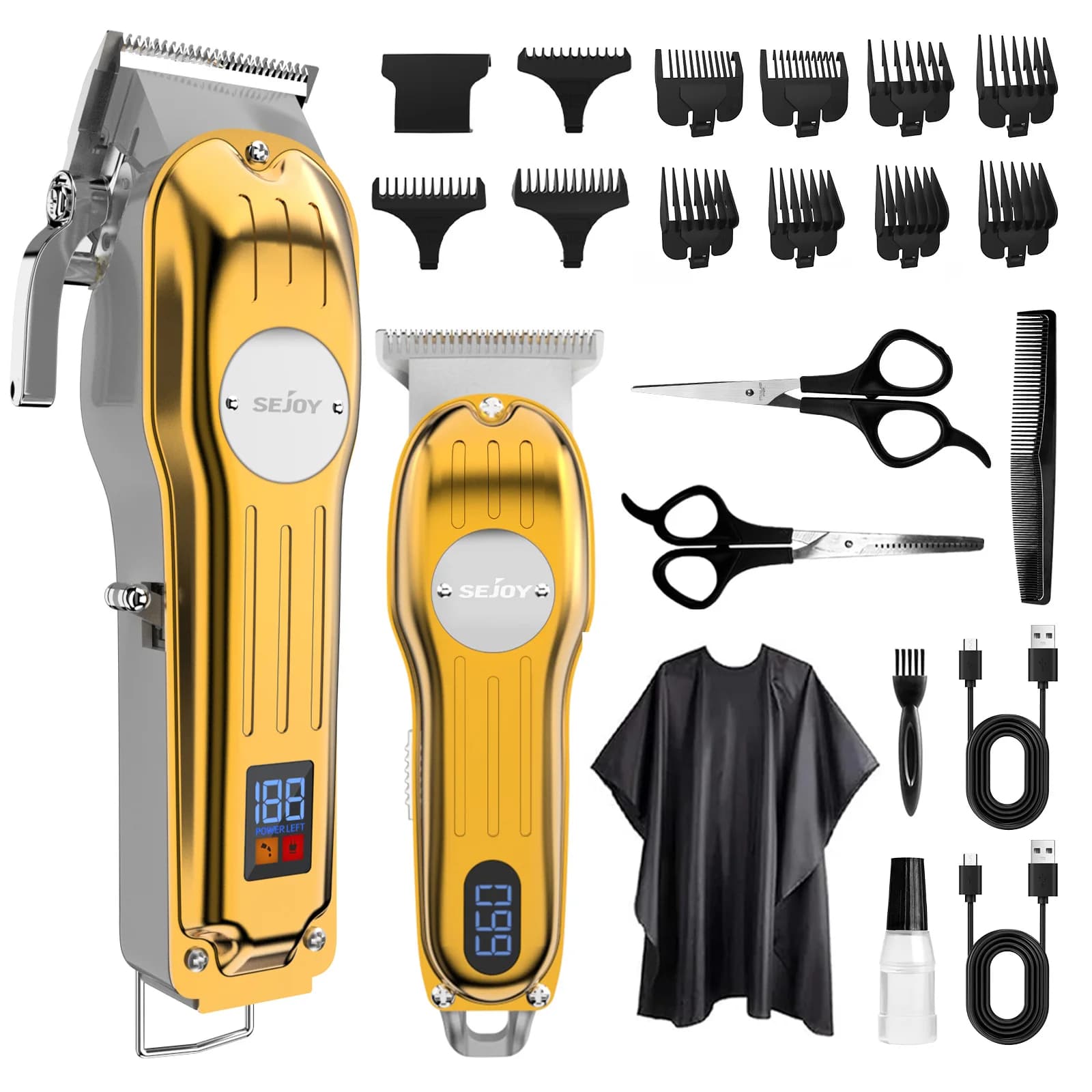 Professional Set of Sejoy Electric Haircuts, Wireless Rechargeable Hair Cutting Kit