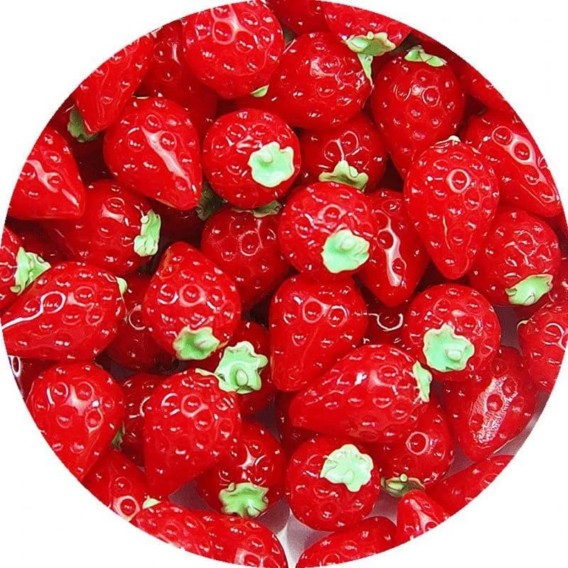10 pezzi fai da te ciondoli in resina melma forniture aggiunta Decor per Slime tutti i riempitori carino fragola cassa del telefono accessori ornamento artigianale