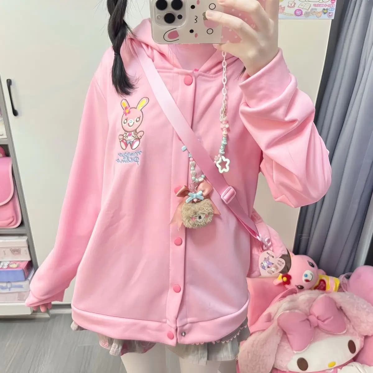 Animated Japanese Mp Embroidery Daughter Clothing Jojifuku Ladies Autumn New Cardigan monopetto all matched